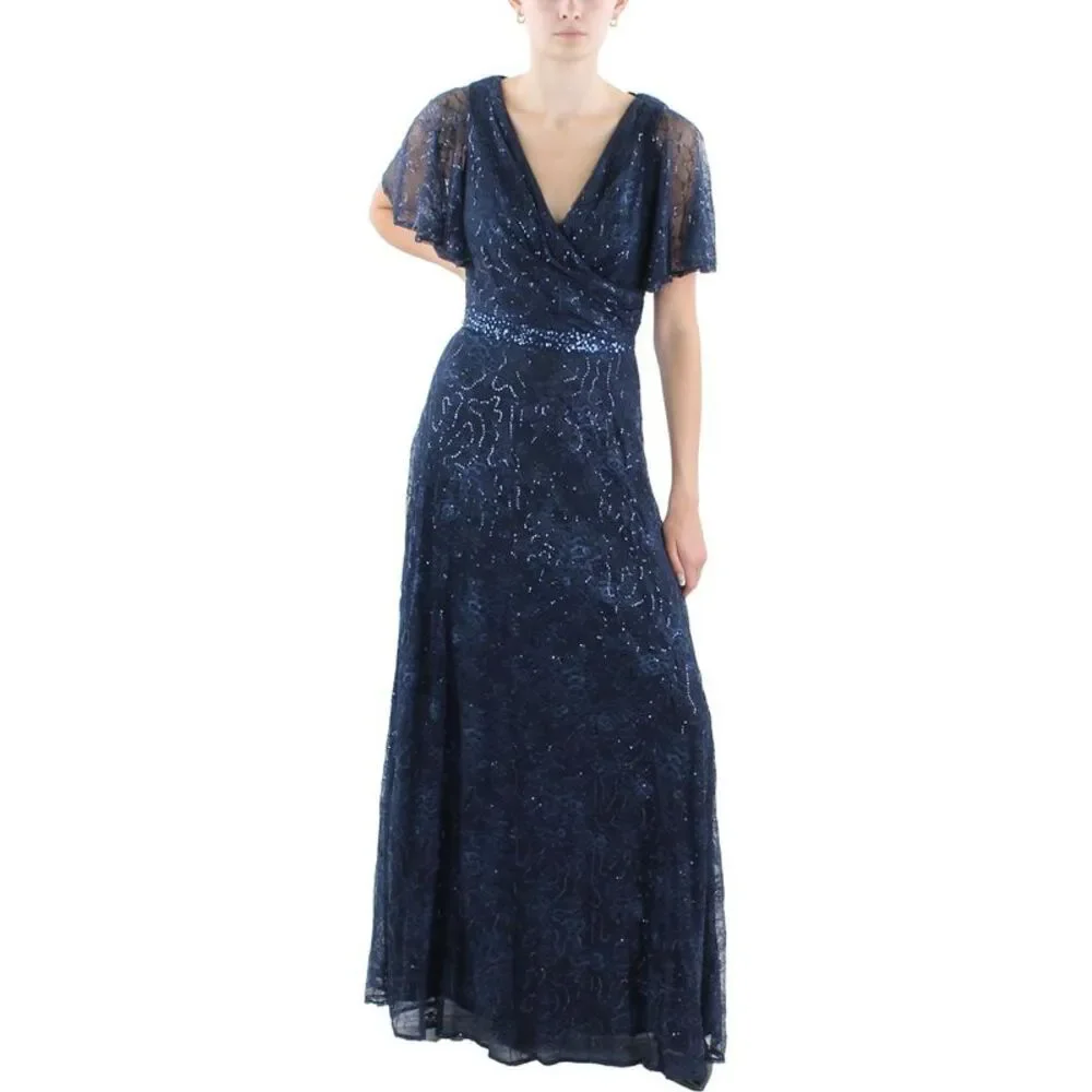 Elegant Navy Blue Evening Gown - Picture 1 of 3